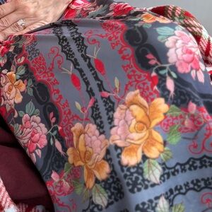 Johnny Was Floral faux Wrap Midi Dress